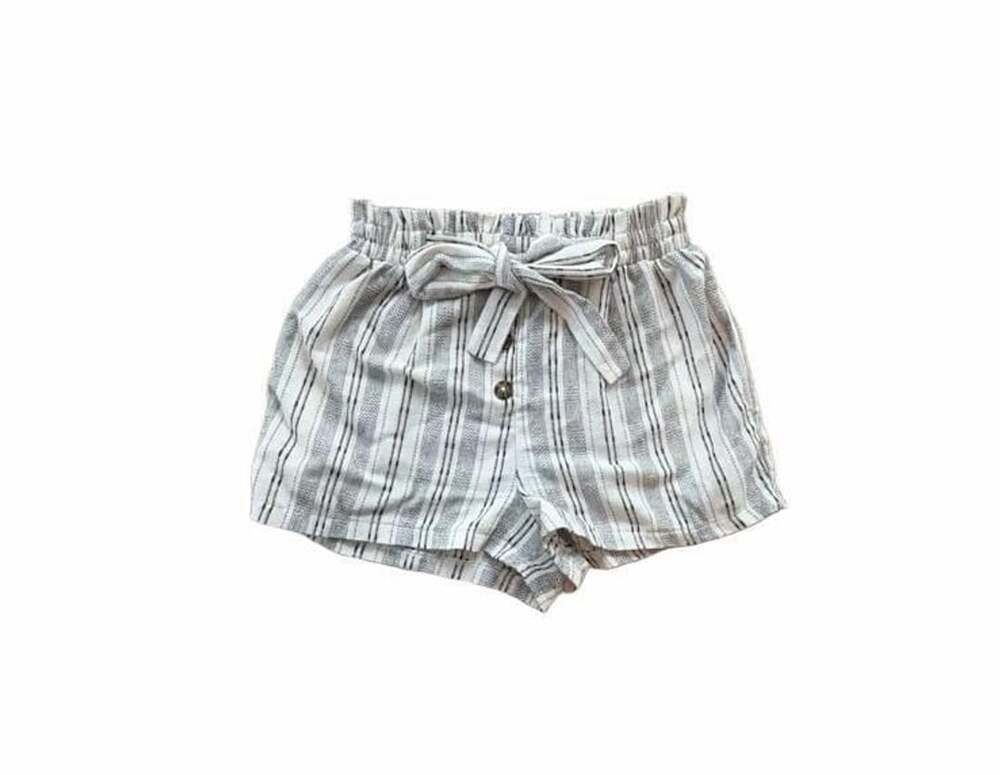 Sienna Sky Striped Shorts Size S White Black Paperbag Waist Tie